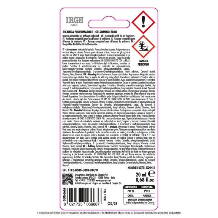 ABC DEO IRGE 20ML GELSOMINO REFILL