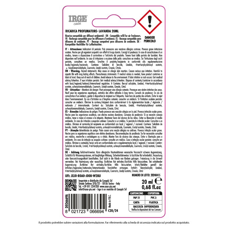 ABC DEO IRGE 20ML LAVANDA REFILL