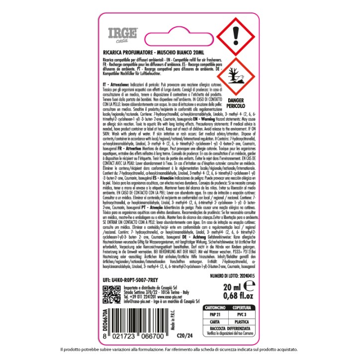 ABC DEO IRGE 20ML MUSCHIO BIANCO REFILL