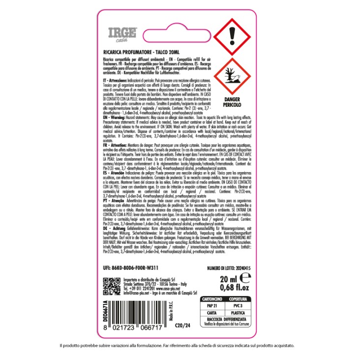 ABC DEO IRGE 20ML TALCO REFILL