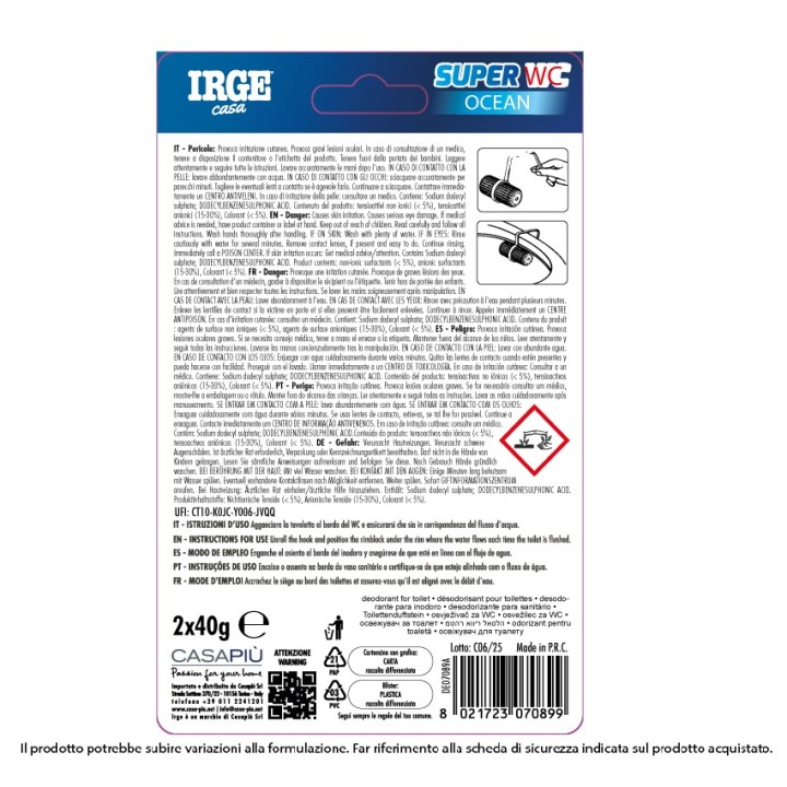 CAE DEO WC GEL GABBIETTA 2x40gr OCEAN