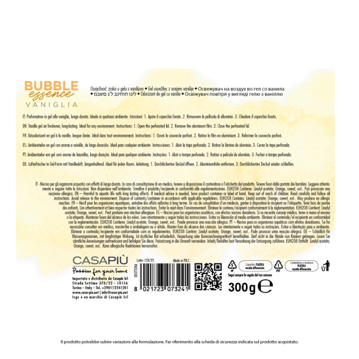 BGQ PROFUMATORE BUBBLE 300GR VANIGLIA