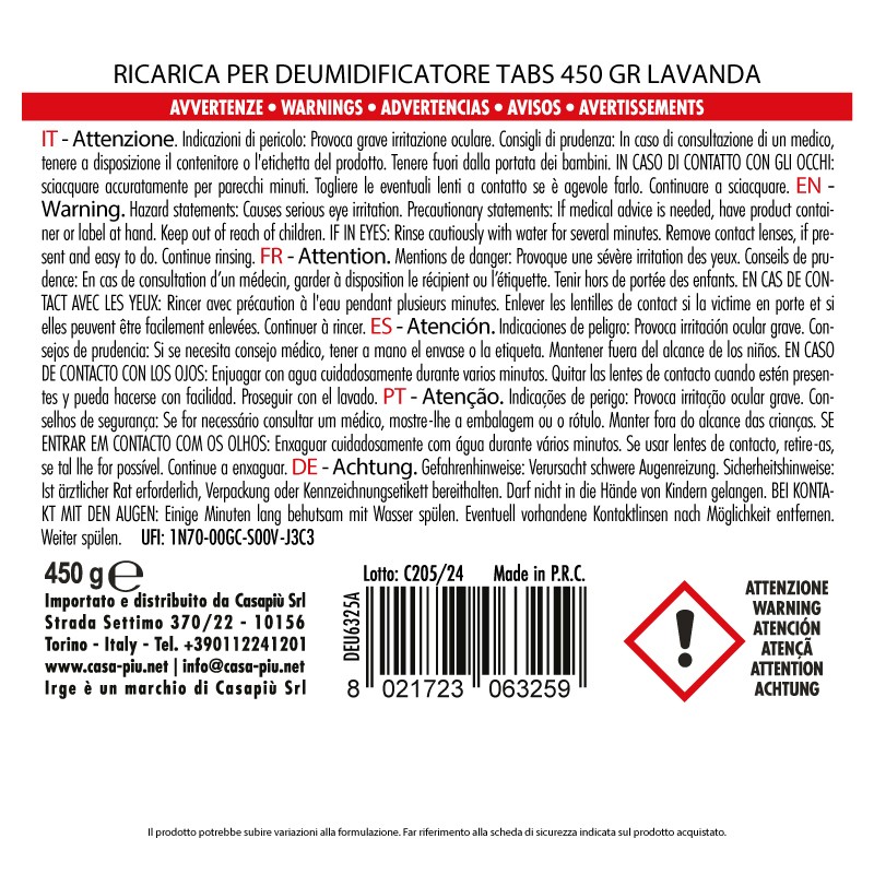 FAL RIC. DEUMID. LAVANDA TAB 450GR 1 PZ