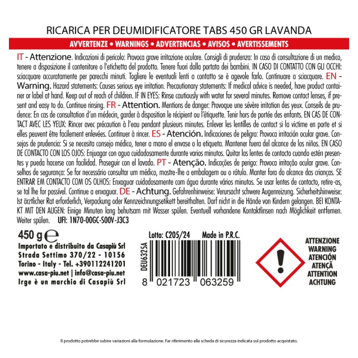FAL RIC. DEUMID. LAVANDA TAB 450GR 1 PZ