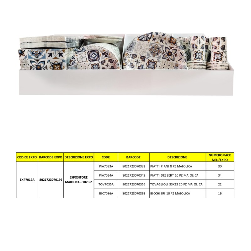 ABA ESPOSITORE MAIOLICA 102PZ
