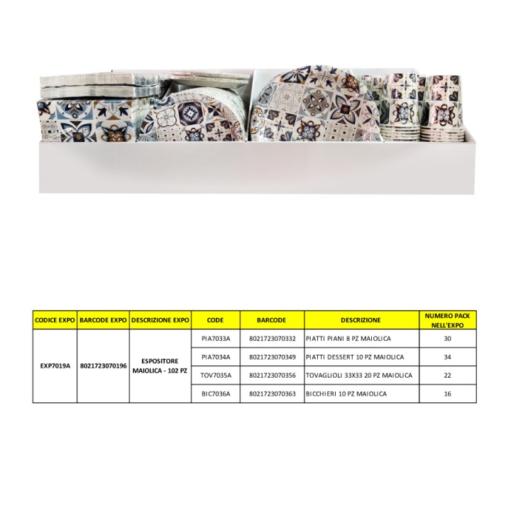 ABA ESPOSITORE MAIOLICA 102PZ