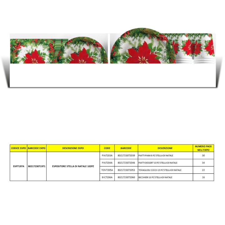 CHA ESPOSITORE STELLA DI NATALE 102PZ