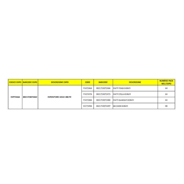 CXA ESPOSITORE GOLD 280PZ