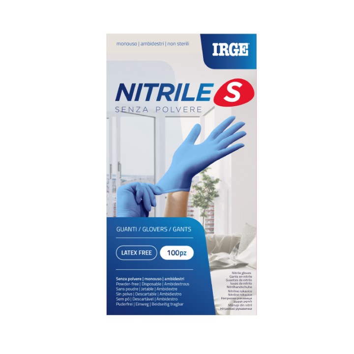 ABD GUANTI MONOUSO 100PZ NITRILE BLU S-