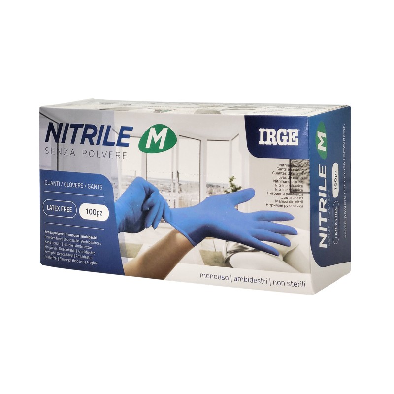 ABE GUANTI MONOUSO 100PZ NITRILE BLU M-