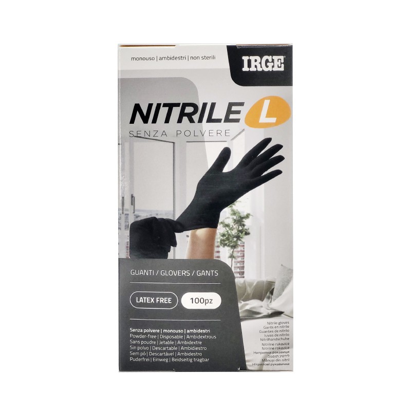 ABN GUANTI MONOUSO 100PZ NITRILE NERO L-