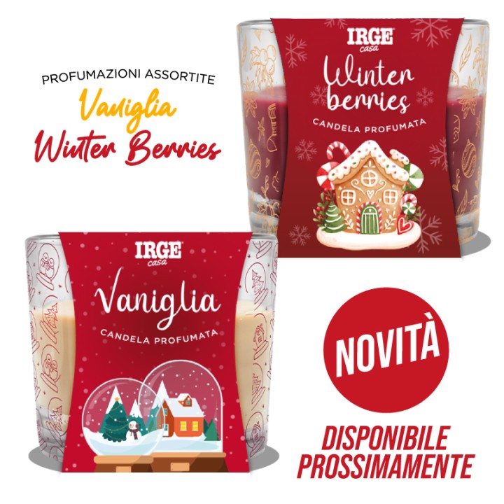 BTA CANDELA PROF BICCHIERIN 70GR NATALE VANIGLIA + WINTER BERRIES