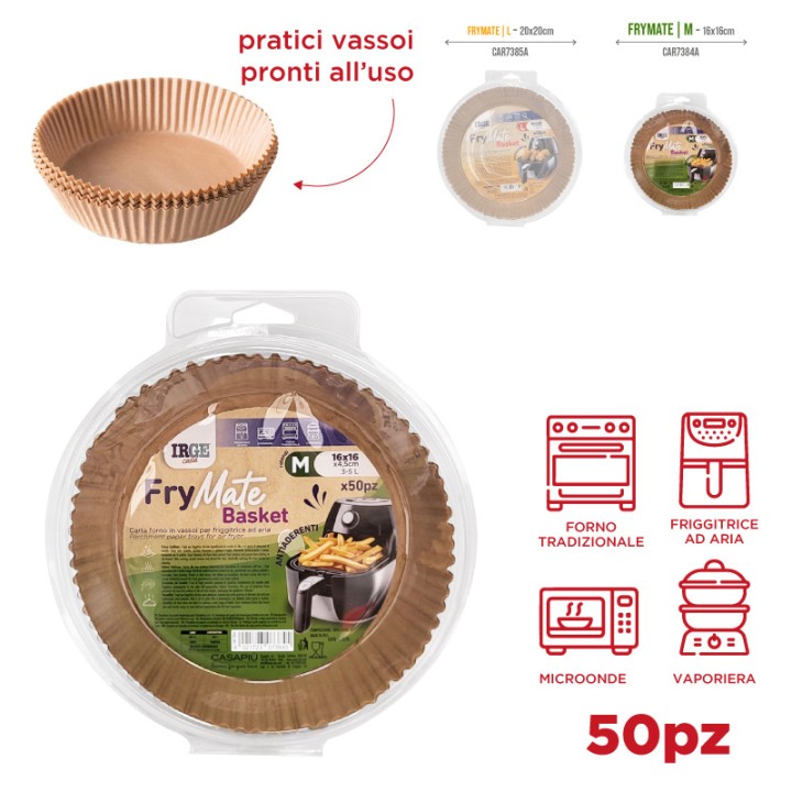 BHG CARTA FRIGGITRICE TONDA 16X4,5CM 50P