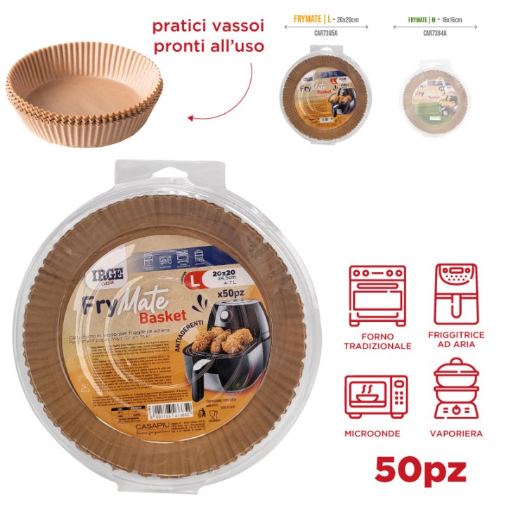 BHI CARTA FRIGGITRICE TONDA 20X4,5CM 50P