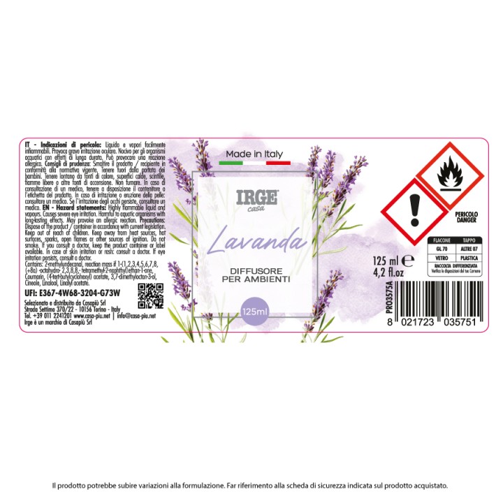 EBA DIFFUSORE RICAR. AMB 125ML LAVANDA