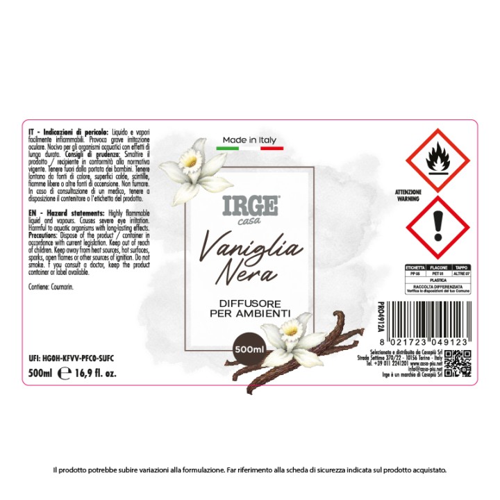 EBQ DIFFUSORE RICARICA 500ML VANIGLIA