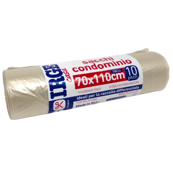 CFS SACCO PATT.10PZ 70X110cm 100L TRASP