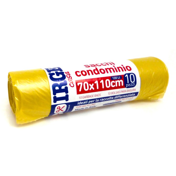 CFR SACCO PATT.10PZ 70X110cm 100L GIALLO
