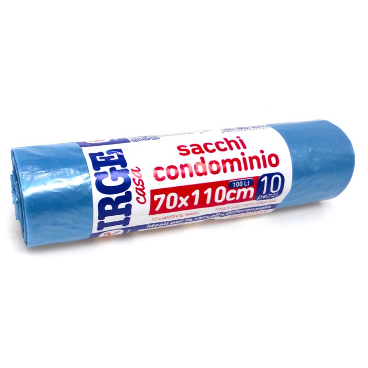 CFO SACCO PATT.10PZ 70X110cm 100L AZZURR