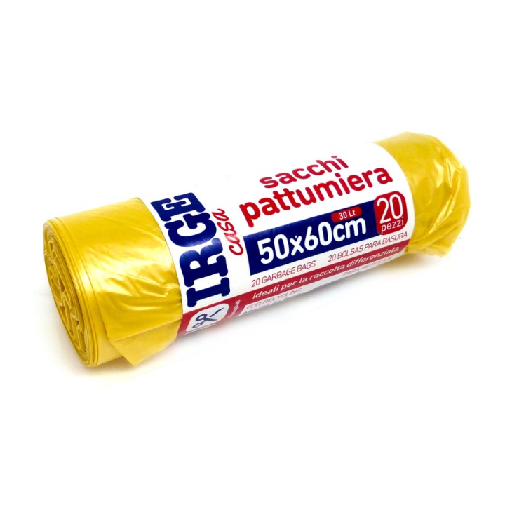 CDQ SACCHI PATT.20PZ 50X60 GIALLO 30 LT
