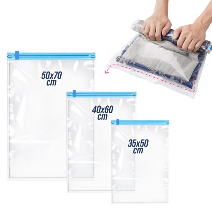 CDT SET 3 SACCHI SOTTOVUOTO TRAVEL 35*50CM + 40*60CM + 50*70CM