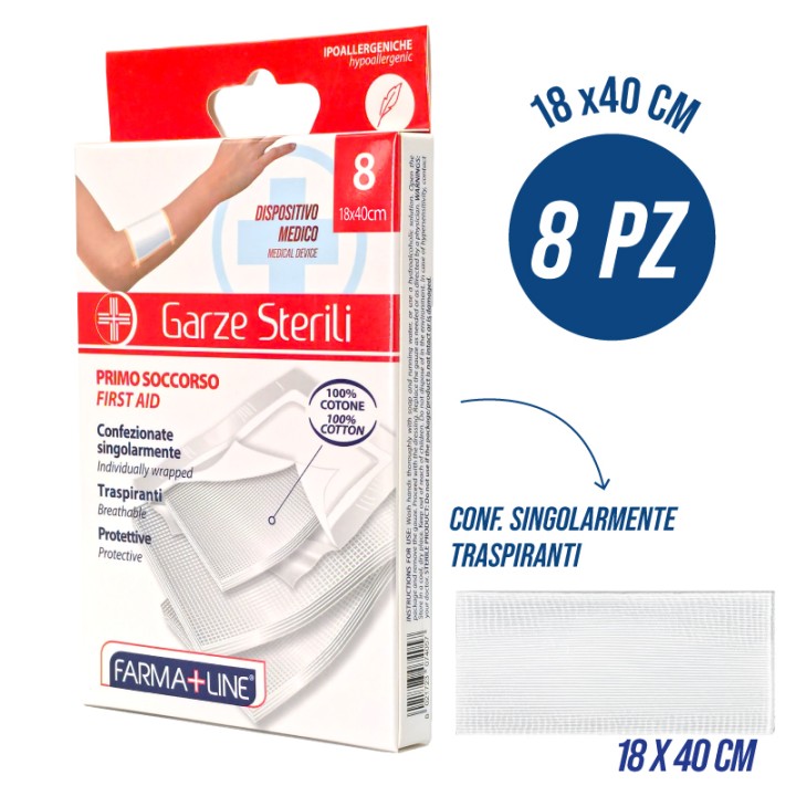 BMP COMPRESSE GARZA COTONE 18X40CM 8PZ