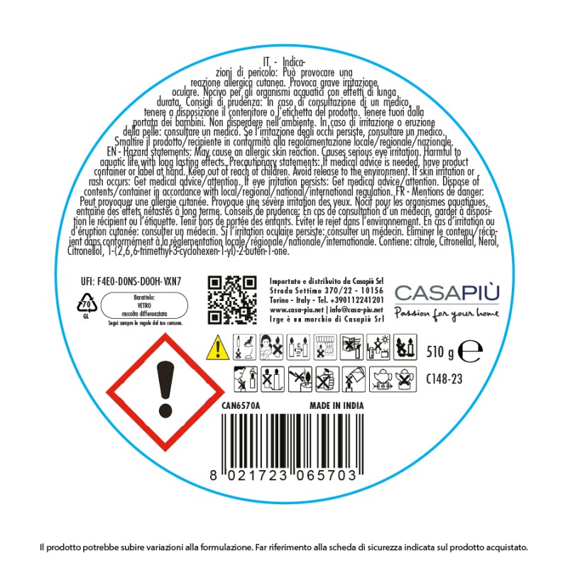 ABB CANDELA CITRONELLA 510GR