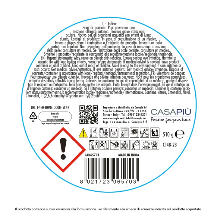 ABB CANDELA CITRONELLA 510GR