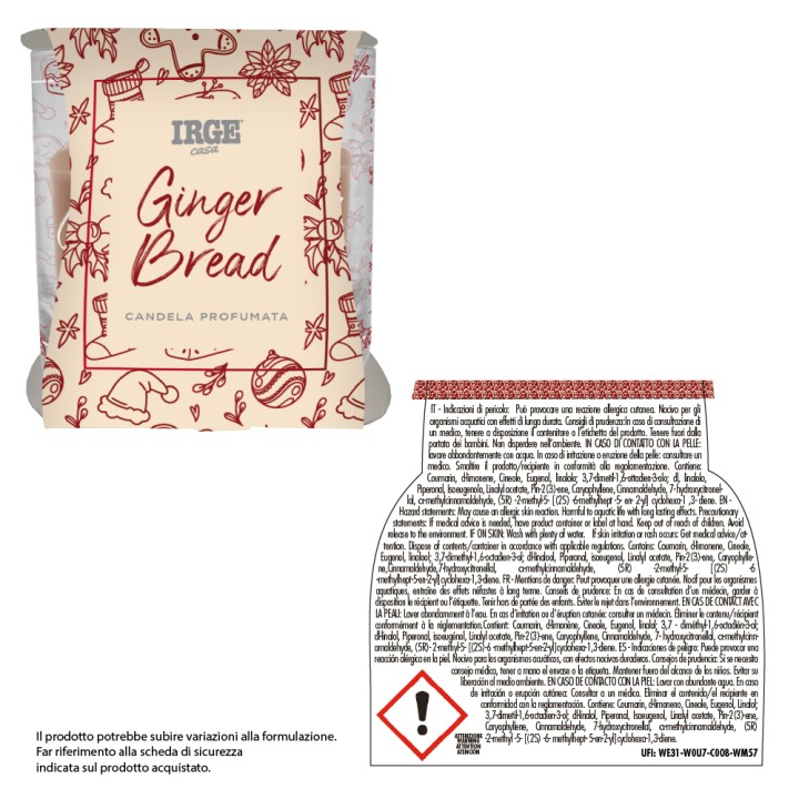 BSA CANDELA PROF BICCHIERIN 70GR NATALE WINTER SPICES+GINGER BREAD