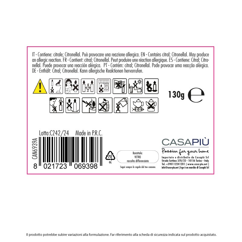 ABC CANDELA CITRONELLA 130GR