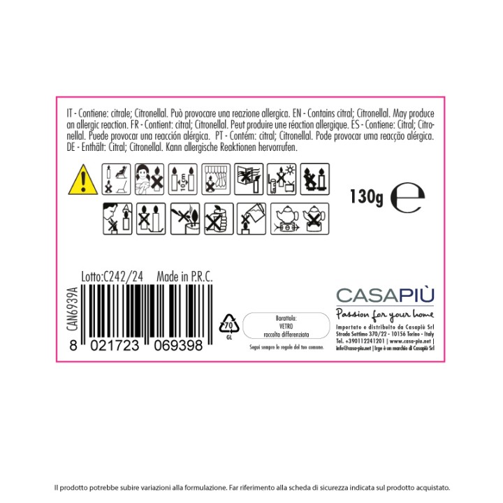 ABC CANDELA CITRONELLA 130GR