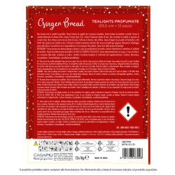 BBA SET 12PZ TEALIGHTS NATALIZIE 10GR ROSSO NATALE - GINGER BREAD