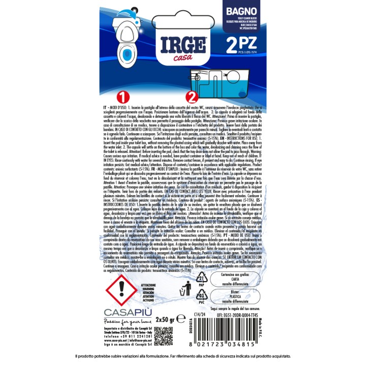 CAC DEO WC ACQUA AZZURRA 2PZ IRGE