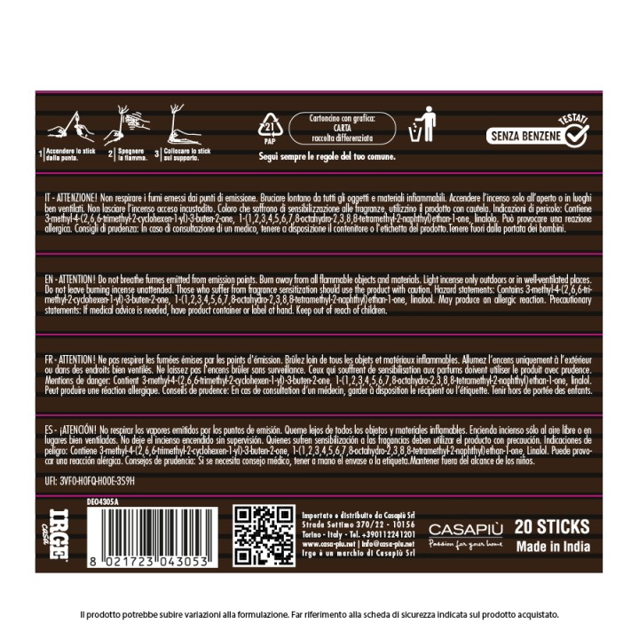 ADK INCENSO AMBER 20 STICK