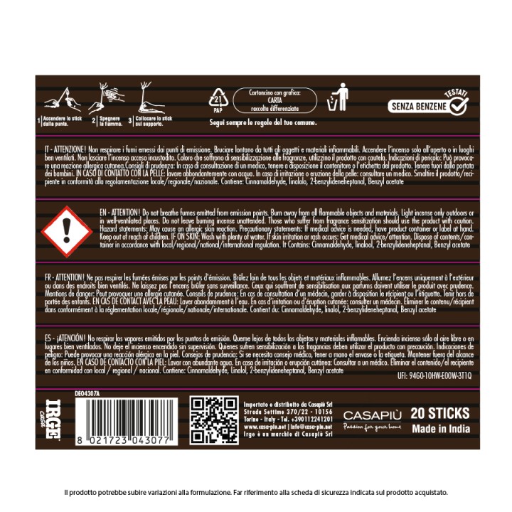 ADT INCENSO CANNELLA 20 STICK