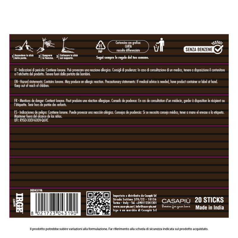 BMA INCENSO VIOLETTA 20 STICK