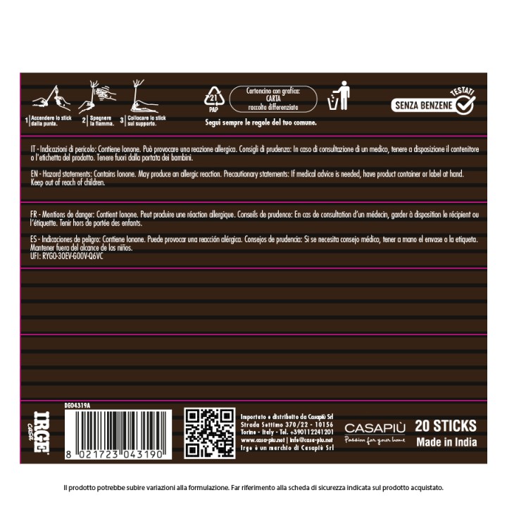 BMA INCENSO VIOLETTA 20 STICK