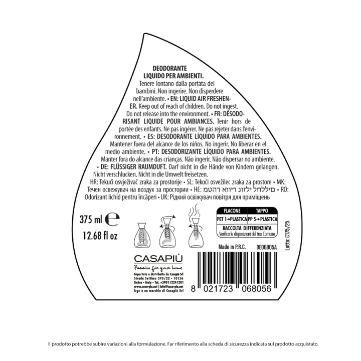 CAB DIF.LIQUIDO IRGE 375ML VANIGLIA