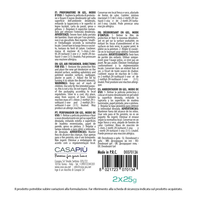 BMP DEODORANTE IRGE GEL 2PZ MUSCHIOBIANC