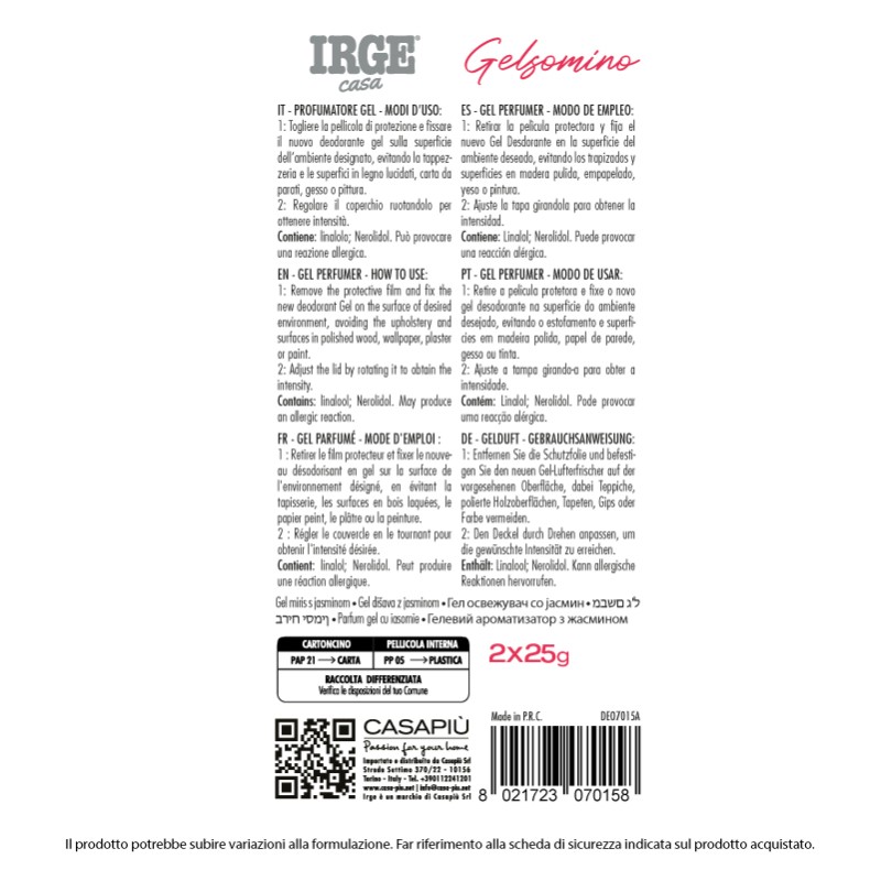 BMP DEODORANTE IRGE GEL 2PZ GELSOMINO