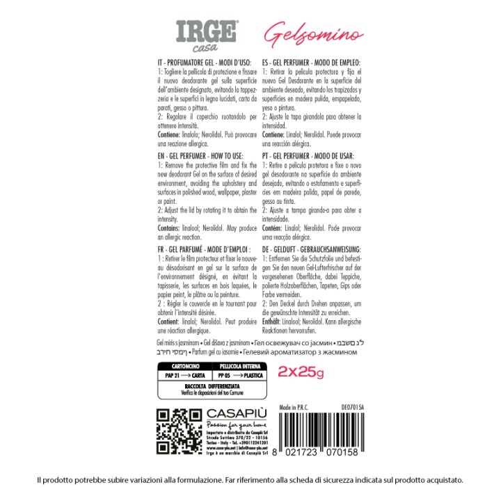 BMP DEODORANTE IRGE GEL 2PZ GELSOMINO
