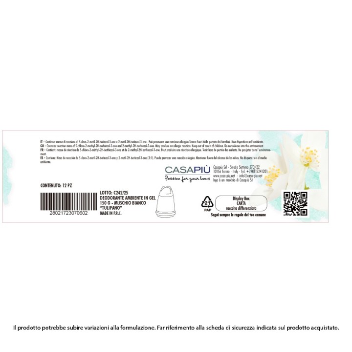 BMH DEO GEL TULIPANO 150GR MUSCHIO BIANC