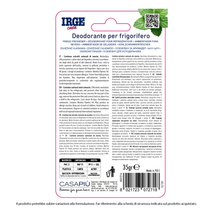 BNK DEODORANTE FRIGO IRGE OVETTO MENTA