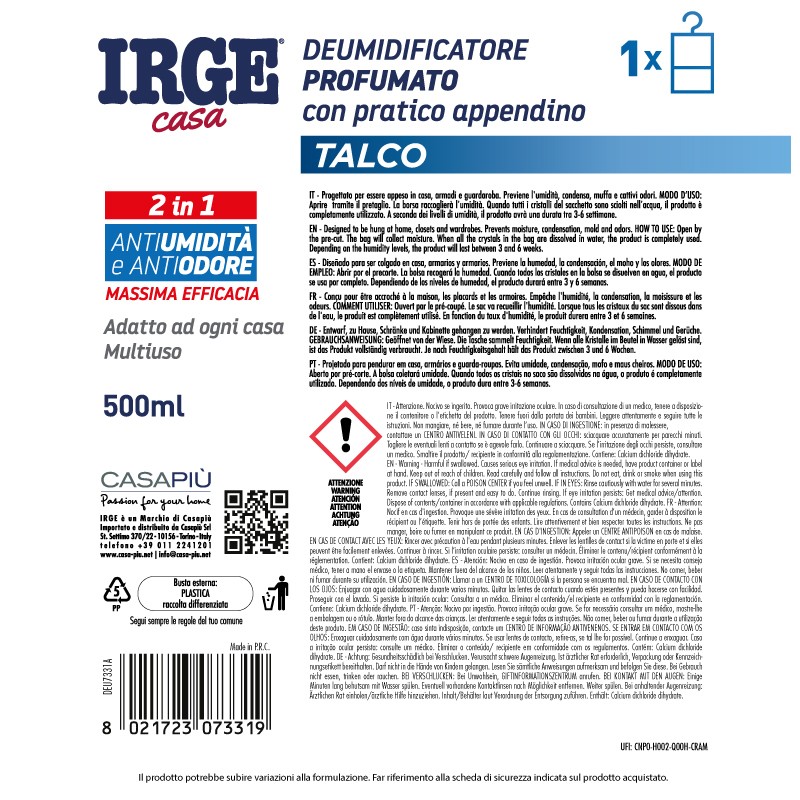 FAD DEUMIDIFICATORE 500ML C/APP TALCO