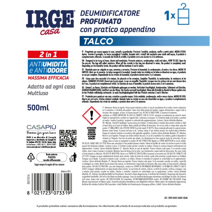 FAD DEUMIDIFICATORE 500ML C/APP TALCO