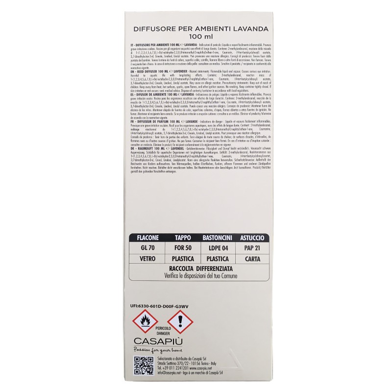 CGJ DIFF CUBO 100ML NATURAL LAVANDA BASTONCINI