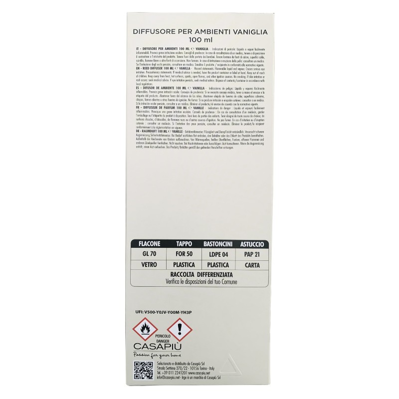 CGM DIFF CUBO 100ML NATURAL VANIGLIA BASTONCINI