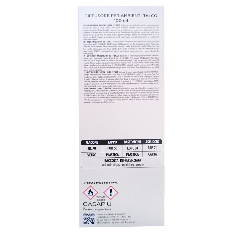 CGL DIFF CUBO 100ML NATURAL TALCO BASTONCINI