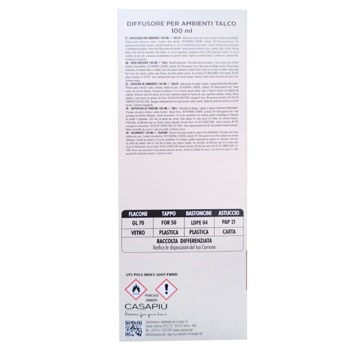 CGL DIFF CUBO 100ML NATURAL TALCO BASTONCINI