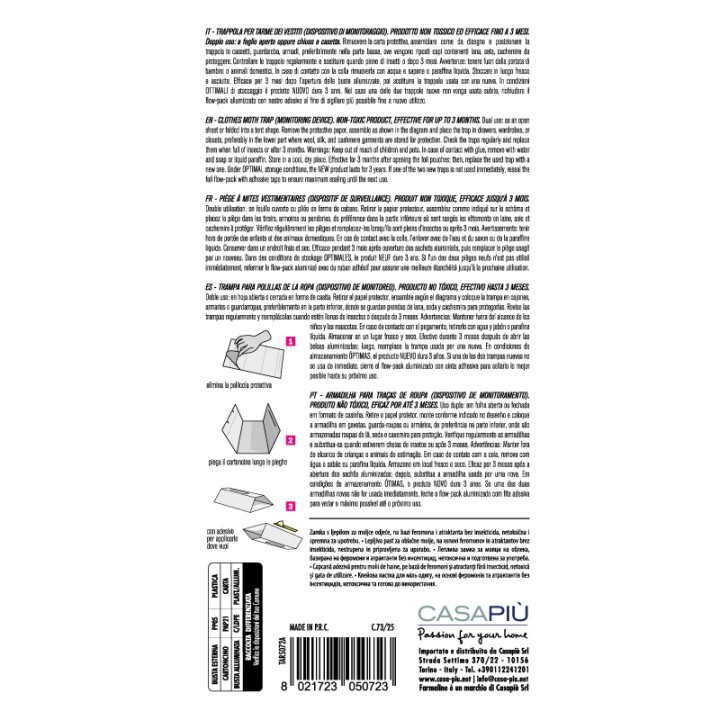 CDV TRAPPOLA ADESIVA X TARME VESTITI 2PZ